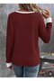 Women's Long Sleeve V-Neck Waffle Blouse - 4