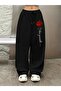 Unisex Graphic Printed 3 Thread Ribbed Wide Leg Sweatpants