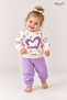 Baby Girl 2-Piece Set with Heart Pattern and Lovely Writing on Top and Bottom, Seasonal Set - 4