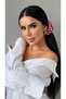 Elastic Buckle Women's Patterned Red Color Bun Hair Clip