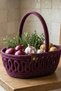 Tricot Knitted Presentation Basket with Handles (19X7 cm) - Candy Holder, Chocolate Holder, and Cosmetic Organizer - 2