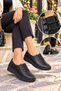 Women's Rubber Detailed Stoned Mother's Shoes Casual Shoes Ballerinas