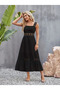 Women's Strappy Lace Detailed Kiloş Janjan Crepe Dress - 4