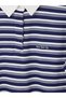 Navy Blue Polo Collar Striped Women's Sweatshirt Tunic - 3