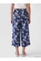 Two Mt Shop Quality Lcw Grace Navy Blue Patterned Loose & Baggy Women's Capri - 4