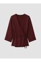 Plum Double-Breasted Collar Women's Tunic