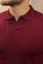 Men's knit pattern collar short sleeve knitwear t-shirt - 4