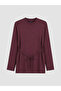 Vizyon New Season Plum Crew Neck Women's Sweatshirt Tunic - 5