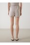 Two Mt Shop Quality Lcw Vision Gray Elastic Waist Crepe Women's Pleated Shorts - 4