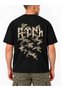 Turkish Camouflage Printed Semi-Oversize T-Shirt with Gökturk Letters Special Design 100% Cotton