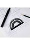 مجموعة مساطر هندسية من 4 قطع، أدوات رسم للرياضيات، مسطرة مستقيمة ومنقلة زوايا، أدوات تصميم هندسي - 5