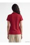 Burgundy Polo Neck Pike Women's T-Shirt - 4