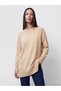 Peak New Season Beige Crew Neck Women's Knitwear Tunic