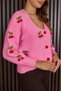 Women's Knitwear Cherry Decorated Stylish Soft Cardigan - 3