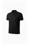 Men's Pique Fabric Buttoned Collar Regular Fit Casual Short Sleeve T-Shirt - Black