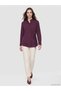 Ozmarka New Season Burgundy Women's Shirt Tunic with Judge Collar and Tie Detail - 3