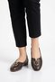Loser V Mouth Front-Part Buckle Genuine Leather Women's Ballerinas Brown Skin - 6