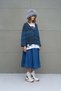 Anthracite Blue Oversized Cardigan with Slogan 18062 - 6