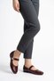 Boris Women's Scarf Buckle Ballerina Flats Burgundy Croka
