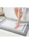 Bath Mat 50×80 cm Non-Slip Microfiber, Machine Washable Gray - 2
