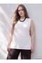 Ozmarka New Season White Plus Size Crew Neck Women's Tunic