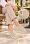 Fully Orthopedic Stone Detailed Ballet Shoes Mother's Shoes Casual Shoes Classic Shoes