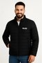 Men's Micro Water Repellent Quilted B Printed Lined Zippered Bomber Jacket - Black - 4