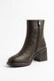 Mentel Front Stitched Genuine Leather Women's Heeled Boots Brown Skin - 7