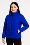 Women's Saks Blue Stand Collar Zippered Pocketed Quilted Stitched Long Sleeve Puffer Coat - 4