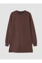 Vizyon New Season Brown Soft Touch Women's Sweatshirt Tunic - 5