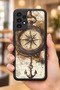 Samsung Galaxy A13 / A23 Compatible Compass Patterned Shockproof Case with Camera Protection