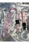 White Pink Keyring and Neck Strap Rope Set Quality Auto - Moto Accessories