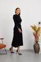 Women's Knitwear Ribbed Belted Crew Neck Long Sleeve Dress - 2