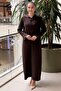 Missdalida Solid Color Knitwear Dress with Ankle Detail