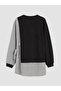 Vizyon New Season Black Striped Women's Sweatshirt Tunic - 2