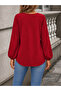 Women's Long Sleeve Crew Neck Janjan Crepe Blouse - 2