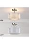 مصباح سقف حديث مثبت بالسقف، مصباح سقف بثلاثة أضواء مع غطاء قماشي أبيض، بتشطيب مصقول - 4