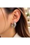 Silver Color Thick Hoop Women's Earrings - 2