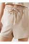 Two Mt Shop Quality Natuvera Beige Women's Shorts with Elastic Waist - 3