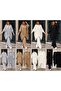 Women's Polo Collar Buttoned Oversize Knitwear Set with Drawstring Detail - 4