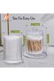 Acrylic Makeup Organiser, Bathroom Storage Jars With Lid, Stackable Cotton Pad Holder, 2Pcs - 5
