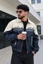 New Season Men's Quilted Oversize Bomber Leather Jacket