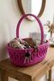 Tricot Knitted Presentation Basket with Handles (19X7 cm) - Candy Holder, Chocolate Holder, and Cosmetic Organizer - 2