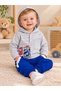 Baby Boy Hooded Lion Printed Top & Striped Jogger Pants Cotton 2-Piece Baby Set - 7