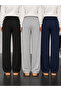 Women's 3-Piece Winter Thick Cotton Sweatpants Set Black Gray Navy Blue - 3