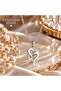 Silver Color Minimal Heart Design Zircon Stone Steel Necklace