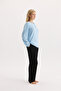 100% Cotton Fabric Long Sleeve Button Detailed Pajama Set 27412 - 3