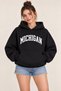 Women's Michigan Printed Oversize Cotton Hooded Sweatshirt