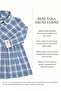 Baby Collar Blue Plaid Winter Girl's Dress - 4