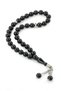 10 Pieces of 33 Plastic Prayer Beads Set for Distribution as Hajj Umrah Mevlüt Gift – 8 mm – Black – Silver Color with Intermediate Details - 4